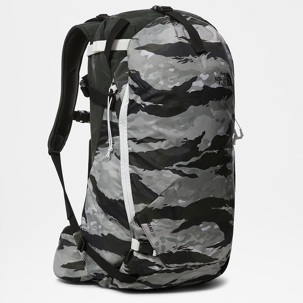 The North Face Backpacks Womens Australia - The North Face Snomad 34 Litre Green Camo Print Skiing A